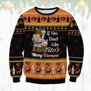 Tito’s Merry Kissmyass Best Holiday Christmas Ugly Sweater Gifts For Family