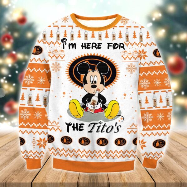 Tito’s Mickey Here Best Holiday Christmas Ugly Sweater Gifts For Family