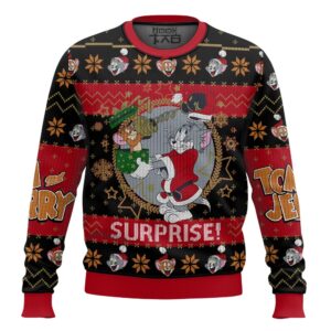 Tom and Jerry Best Holiday Christmas Ugly Sweater Gifts For Family