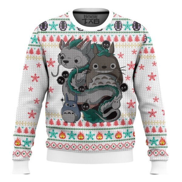 Totoro Ghibli Best Holiday Christmas Ugly Sweater Gifts For Family