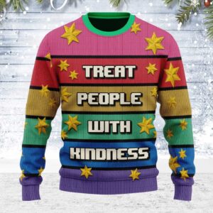 Treat People With Kindness Gifts For Family Holiday Christmas Ugly Sweater