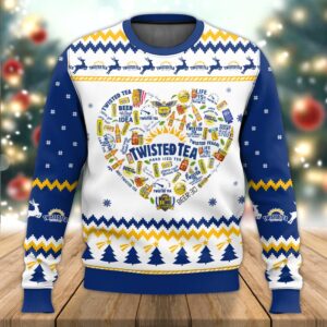 Twisted Tea Heart Best Holiday Christmas Ugly Sweater Gifts For Family