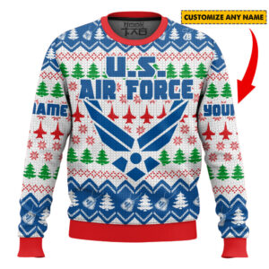 US Air Force Best Holiday Christmas Ugly Sweater Gifts For Family