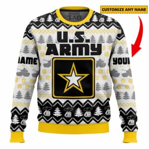 US Army Best Holiday Christmas Ugly Sweater Gifts For Family