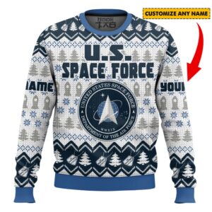 US Space Force Custom Best Holiday Christmas Ugly Sweater Gifts For Family