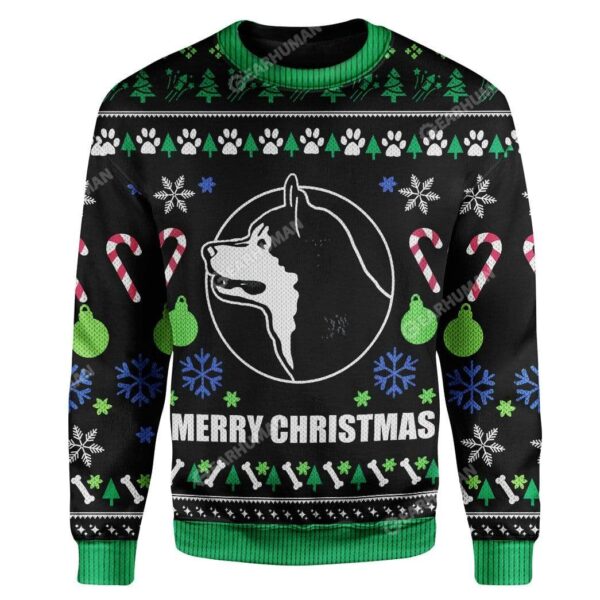 Ugly Christmas Alaskan Malamute Dog Breed Custom Sweater