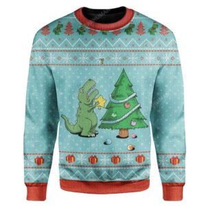 Ugly Christmas Dinosaur Custom Sweater Apparel