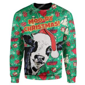 Ugly Moo-ry Christmas Custom Sweater Apparel