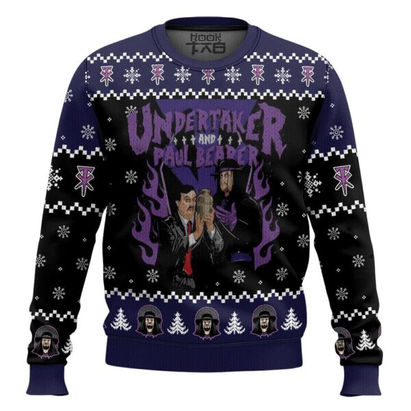 Undertaker And Paul Bearer Best Holiday Christmas Ugly Sweater Gifts For Family