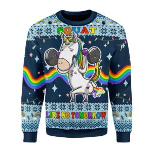 Unicorn Squat Like No Tomorrow Best Gifts For Family For Holiday Christmas Ugly Sweater