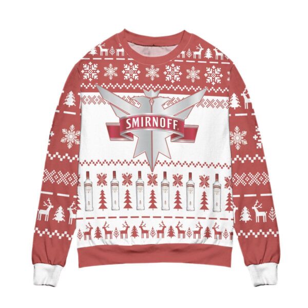 Vodka Smirnoff Red Label Logo Gifts For Family Holiday Christmas Ugly Sweater