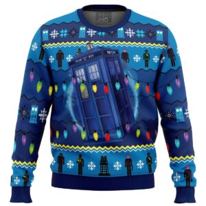 WHO?S Outside Doctor Who Gifts For Family Holiday Christmas Ugly Sweater