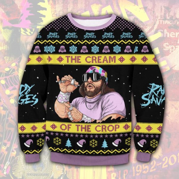 WWE Macho Man Randy Savage Gifts For Family Holiday Christmas Ugly Sweater