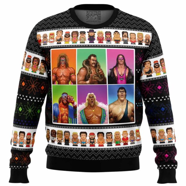 WWF Wrestling Legends Gifts For Family Holiday Christmas Ugly Sweater