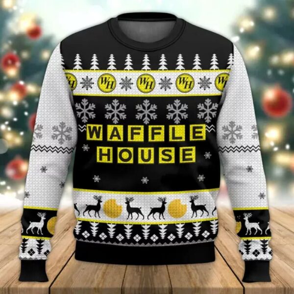 Waffle House Christmas Gifts For Family Holiday Christmas Ugly Sweater