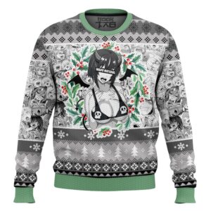 Waifu Material Succubus Ahegao Best Holiday Christmas Ugly Sweater Gifts For Family