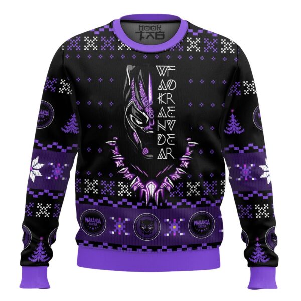 Wakanda Forever Black Panther Best Holiday Christmas Ugly Sweater Gifts For Family