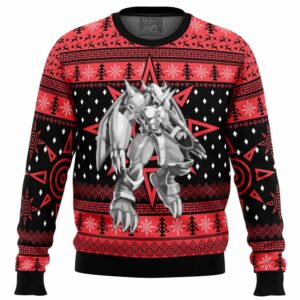 Wargreymon Digimon Gifts For Family Holiday Christmas Ugly Sweater