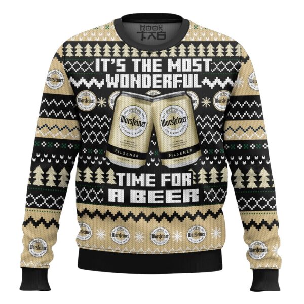 Warsteiner Its the Most Wonderful time for a Beer Best Holiday Christmas Ugly Sweater Gifts For Family