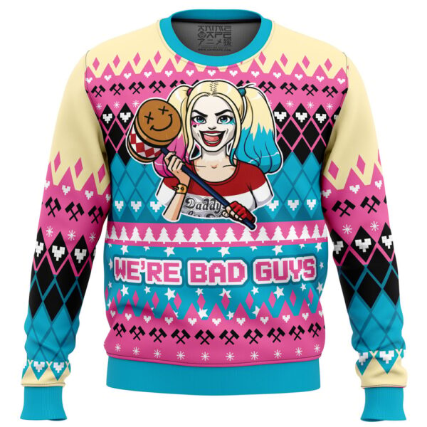 We’re Bad Guys Harley Quinn DC Comics Gifts For Family Holiday Christmas Ugly Sweater