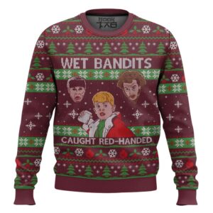 Wet Bandits Caught Red-handed Home Alone Best Holiday Christmas Ugly Sweater Gifts For Family