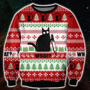 What Black Cat Gifts For Family Holiday Christmas Ugly Sweater