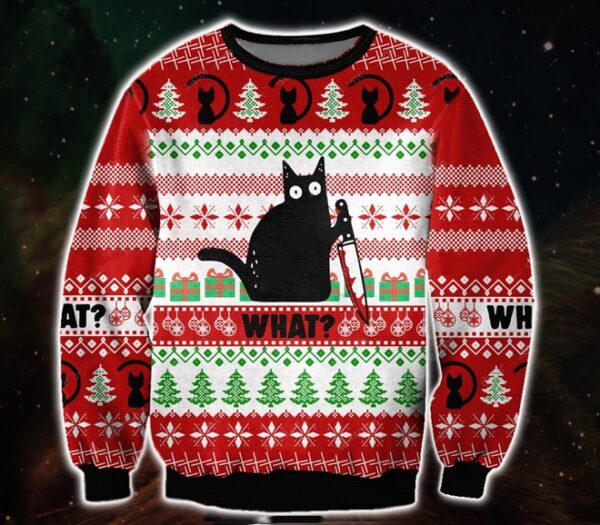 What Black Cat Gifts For Family Holiday Christmas Ugly Sweater