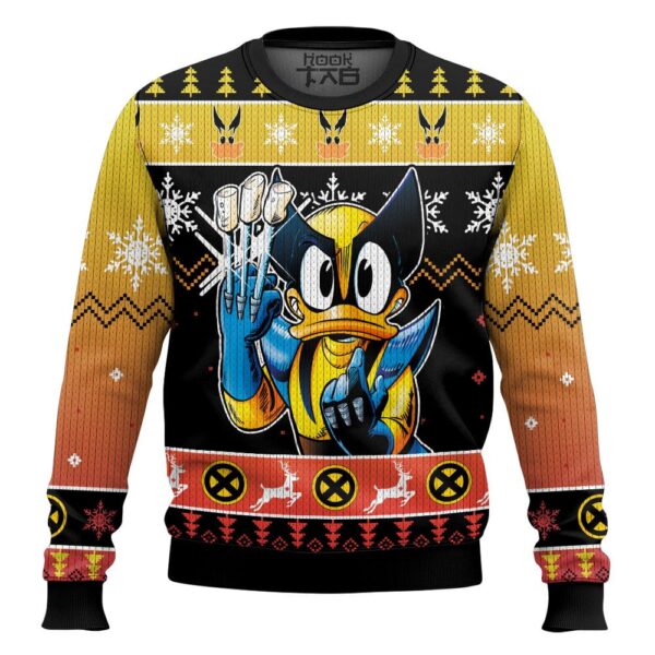 What if Donal Duck Became Wolverine Best Holiday Christmas Ugly Sweater Gifts For Family