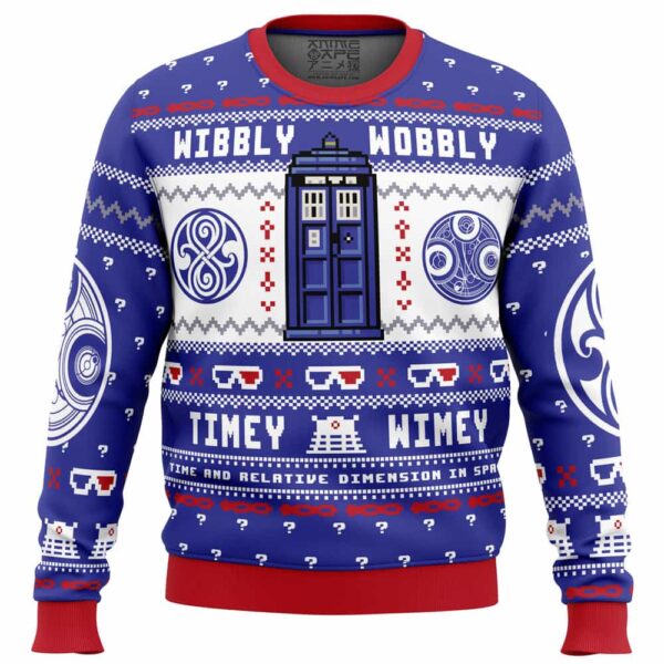 Wibbly Wobbly Doctor Who Gifts For Family Holiday Christmas Ugly Sweater