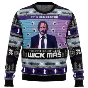 Wick-Mas John Wick Gifts For Family Holiday Christmas Ugly Sweater