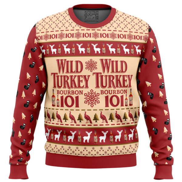 Wild Turkey Bourbon Gifts For Family Holiday Christmas Ugly Sweater