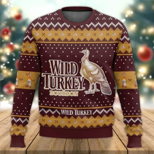 Wild Turkey Bourbon Whiskey Christmas Best Holiday Christmas Ugly Sweater Gifts For Family