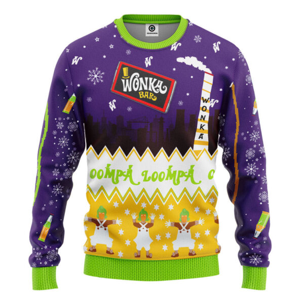 Willy Wonka And The Chocolate Factory Christmas Ugly Christmas Custom Best Holiday Christmas Ugly Sweater Gifts For Family