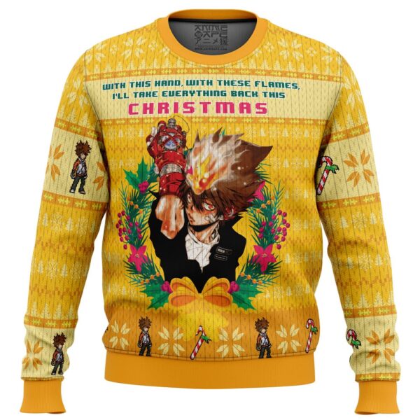 With This Hand With These Flames Katekyo Hitman Reborn Gifts For Family Holiday Christmas Ugly Sweater