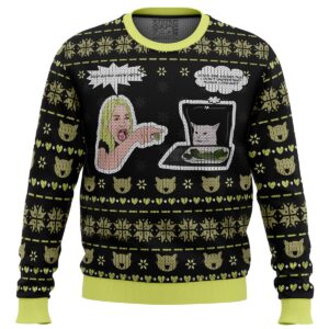 Woman Yelling At Cat Meme Gifts For Family Holiday Christmas Ugly Sweater