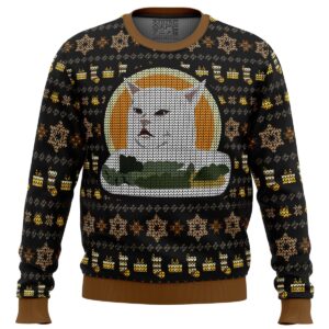 Woman Yelling At Cat Meme V2 Gifts For Family Holiday Christmas Ugly Sweater