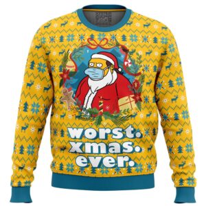 Worst Christmas Ever Simpsons Gifts For Family Holiday Christmas Ugly Sweater