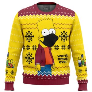 Worst Xmas Ever The Simpsons Gifts For Family Holiday Christmas Ugly Sweater