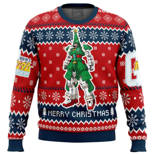 Xmas Tree Gundam Gifts For Family Holiday Christmas Ugly Sweater