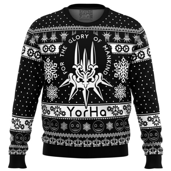 Yorha Nier Automata Gifts For Family Holiday Christmas Ugly Sweater