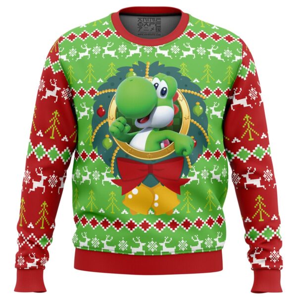 Yoshi Mario Bros Gifts For Family Holiday Christmas Ugly Sweater