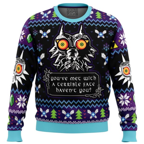 You Met With a Terrible Fate Majora?s Mask Zelda Gifts For Family Holiday Christmas Ugly Sweater