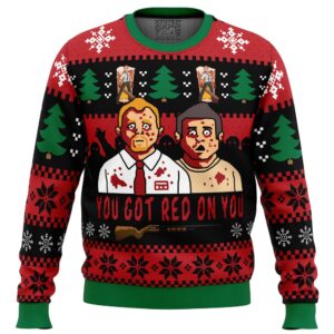 You?ve Got Red On You Shaun of the Dead Gifts For Family Holiday Christmas Ugly Sweater