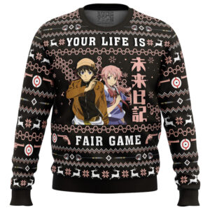 Your Life is Fair Game Future Diary Gifts For Family Holiday Christmas Ugly Sweater