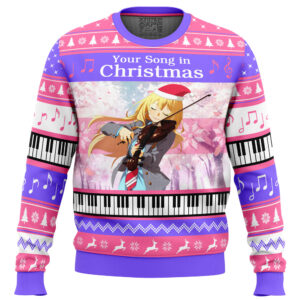 Your Song in Christmas Your Lie in April Gifts For Family Holiday Christmas Ugly Sweater