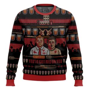 You’ve Got Red on You Shaun Of The Dead Best Holiday Christmas Ugly Sweater Gifts For Family