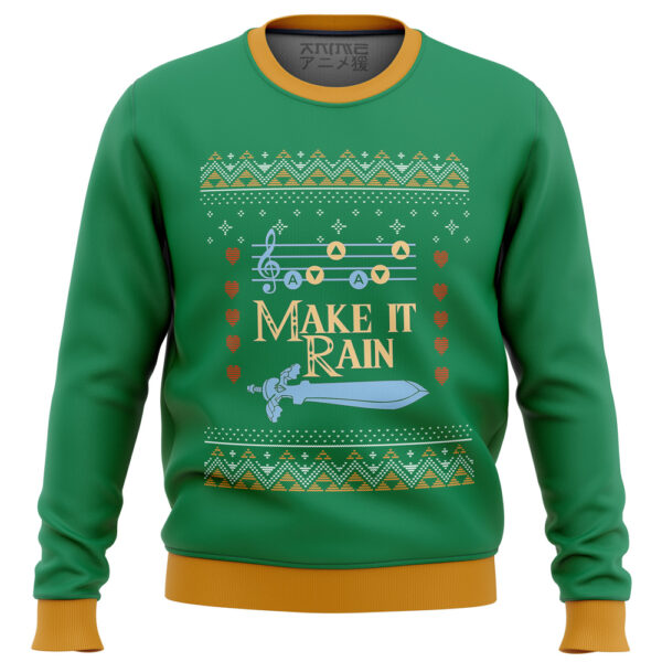 Zelda Make it Rain Gifts For Family Holiday Christmas Ugly Sweater