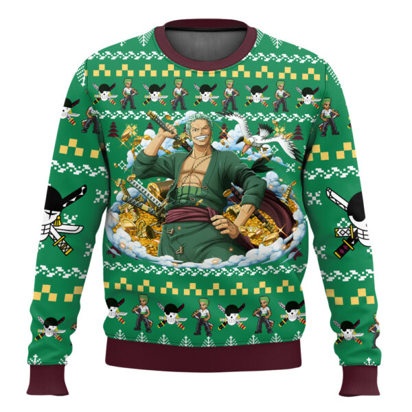 Zoro One Piece Gifts For Family Holiday Christmas Ugly Sweater