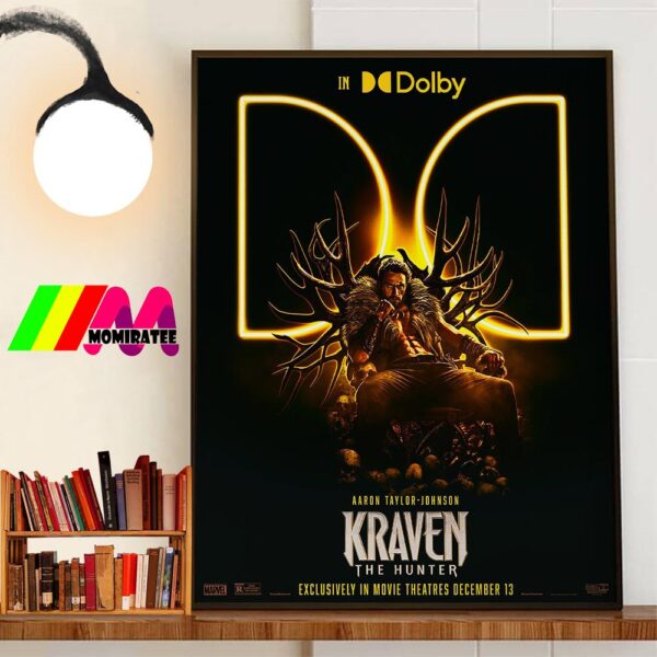 Aaron Taylor-Johnson Kraven The Hunter Official Dolby Cinema Poster Release December 13rd 2024 Wall Decorations Poster Canvas