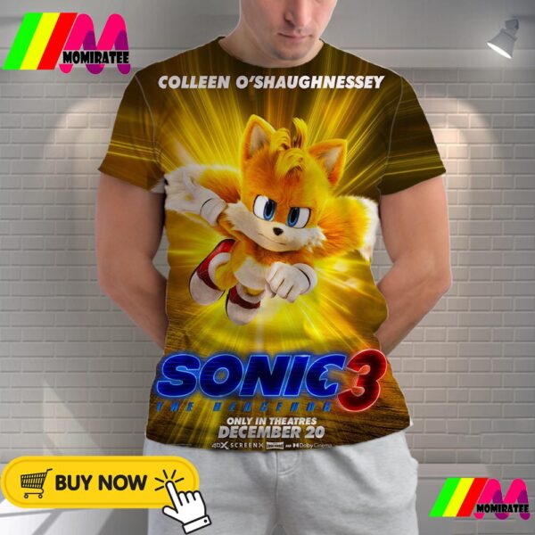 Colleen O’Shaughnessey As Tails The Fox In Sonic The Hedgehog 3 Official Poster Release December 20th 2024 All Over Print Shirt